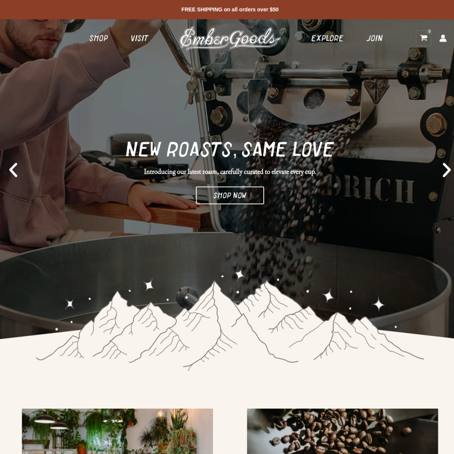 embergoods.com homepage screenshot