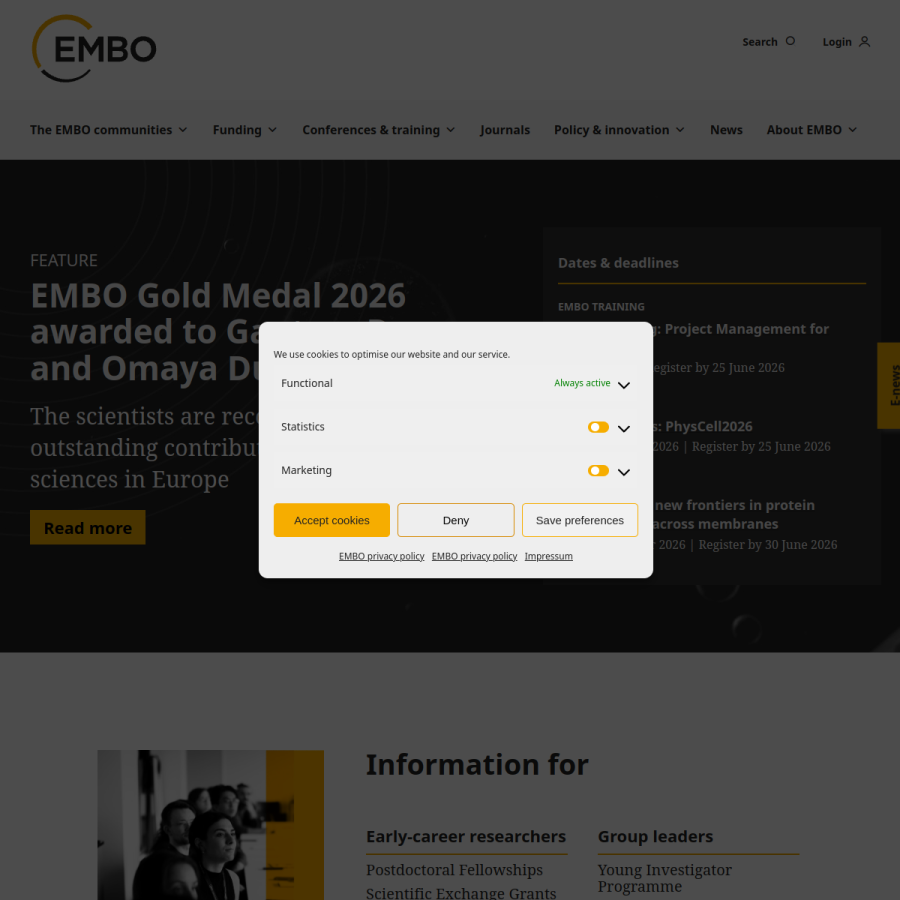 embo.org homepage screenshot