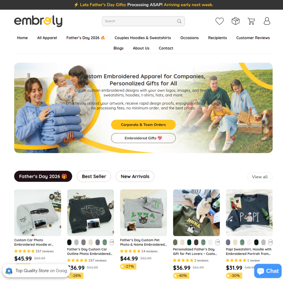 embroly.com homepage screenshot