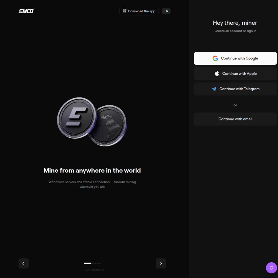 emcd.io homepage screenshot