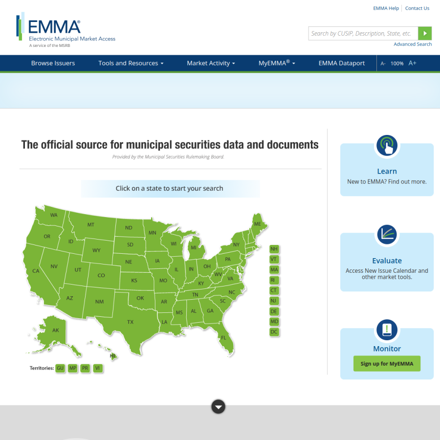 emma.msrb.org homepage screenshot