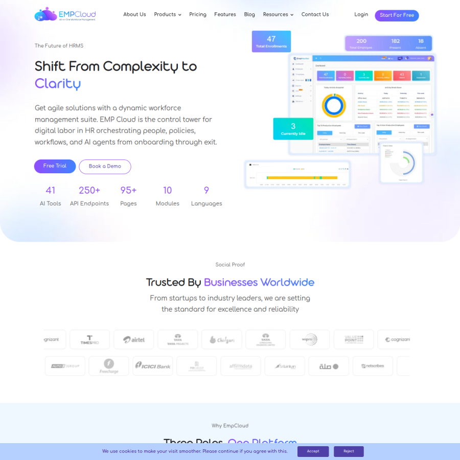 empcloud.com homepage screenshot