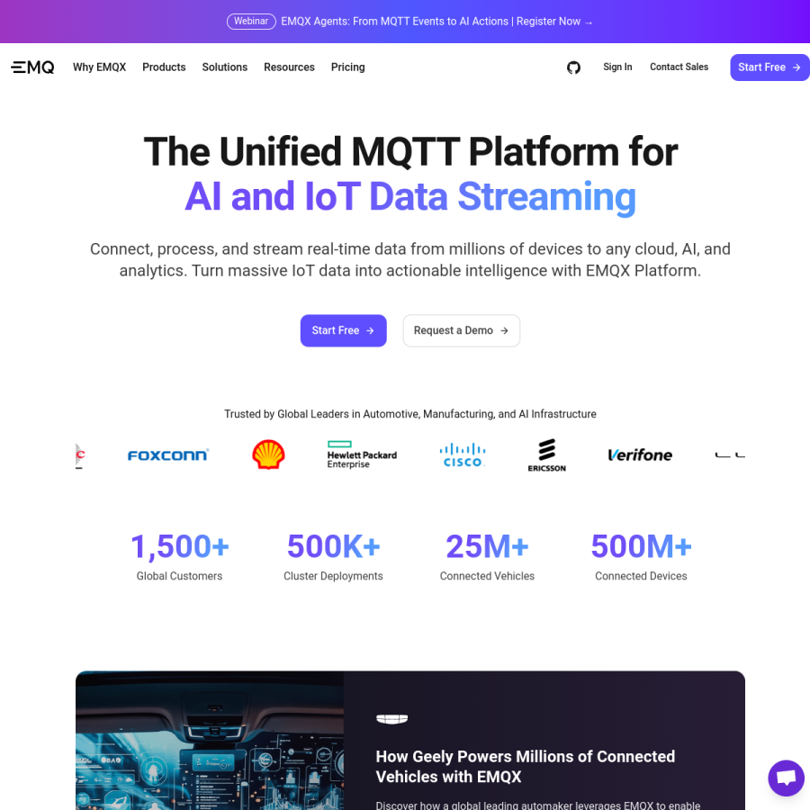 emqx.com homepage screenshot