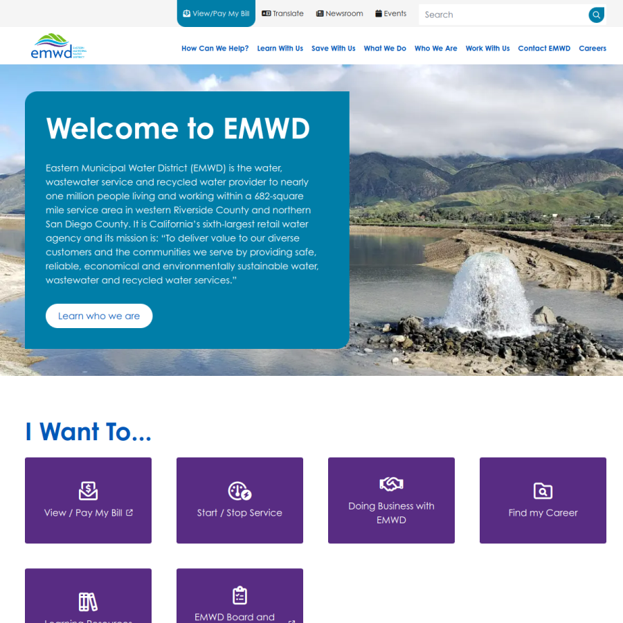 emwd.org homepage screenshot
