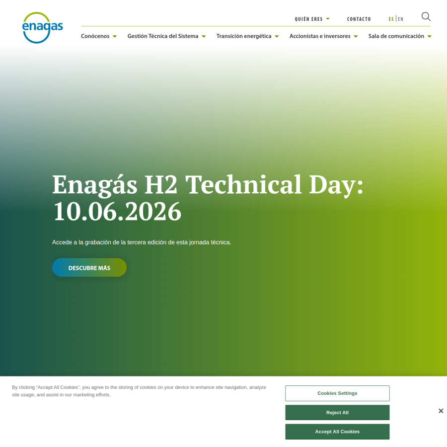 enagas.es homepage screenshot