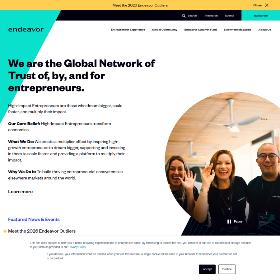 endeavor.org homepage screenshot