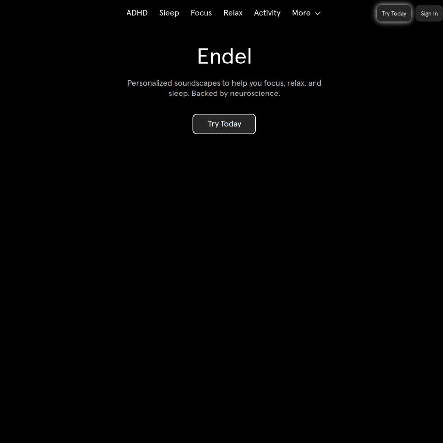 endel.io homepage screenshot