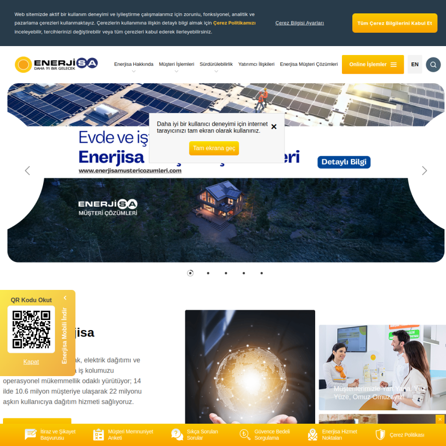 enerjisa.com.tr homepage screenshot