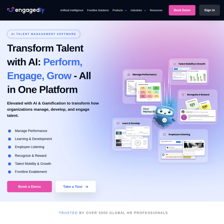 engagedly.com homepage screenshot