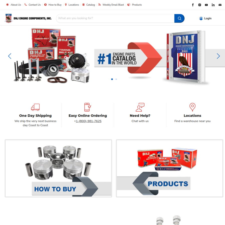 enginecomponents.com homepage screenshot
