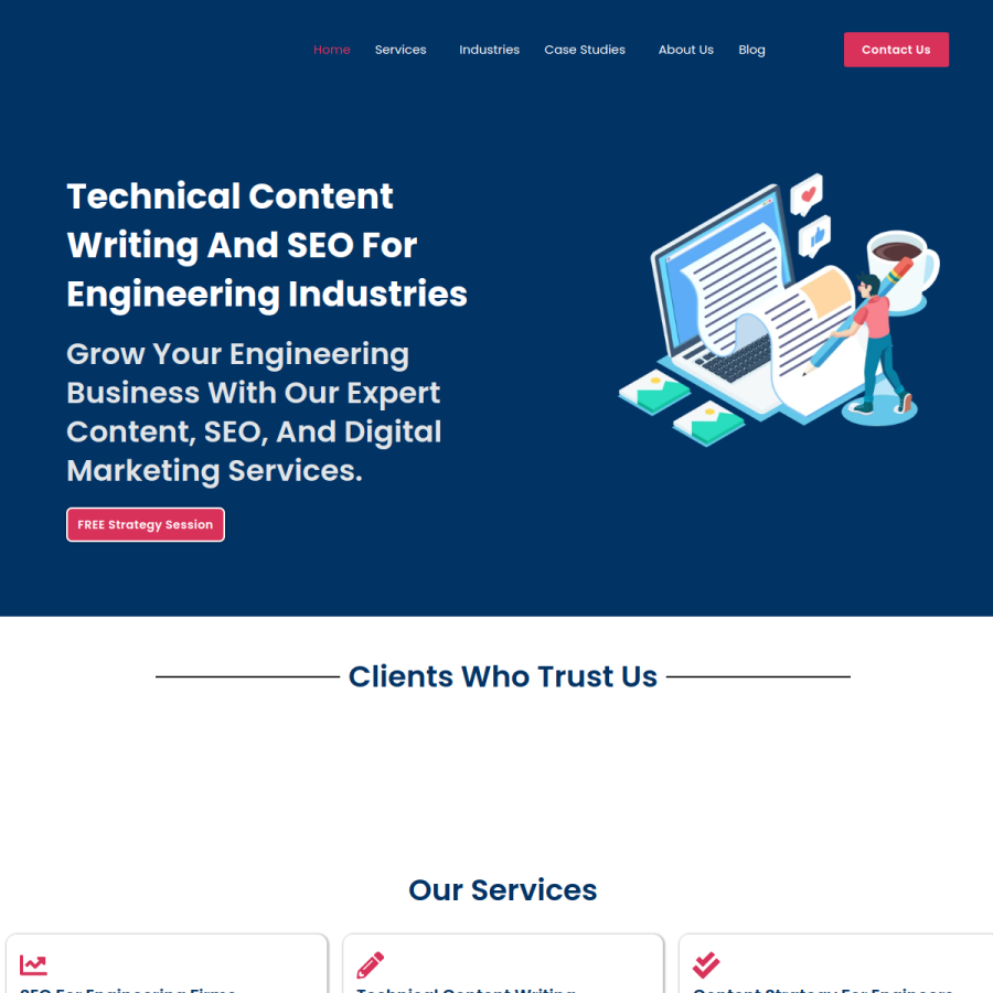 engineeringcopywriter.com homepage screenshot