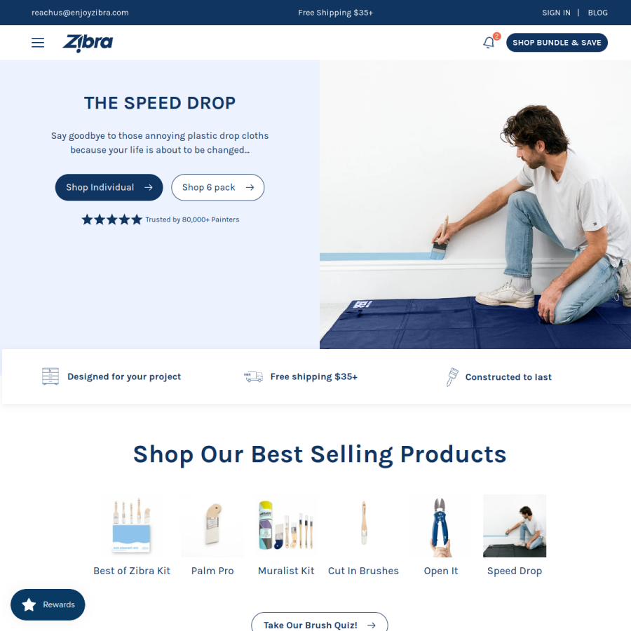 enjoyzibra.com homepage screenshot