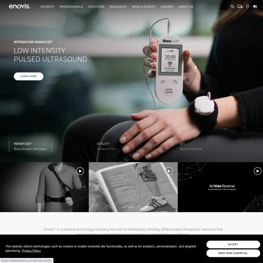 enovis.com homepage screenshot