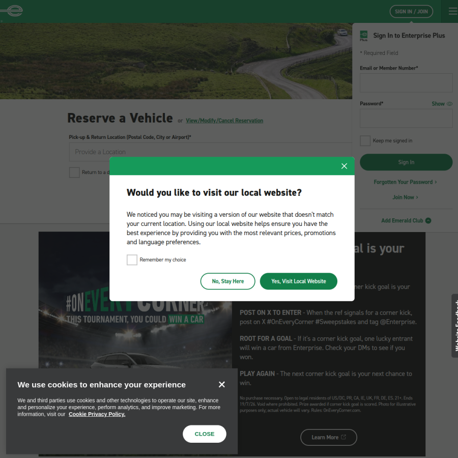 enterprise.co.uk homepage screenshot