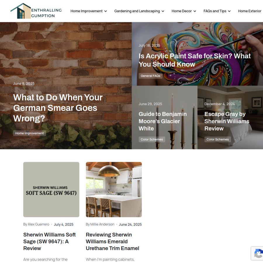 enthrallinggumption.com homepage screenshot