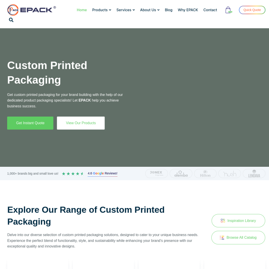 epackprinting.com homepage screenshot