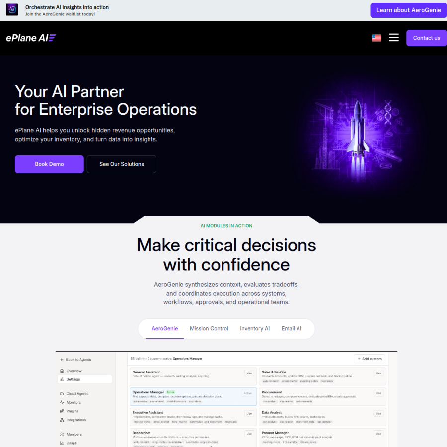 eplaneai.com homepage screenshot
