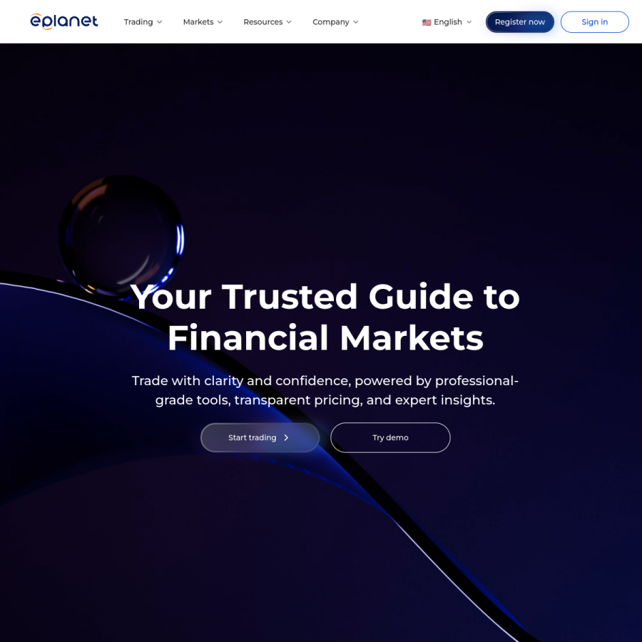 eplanetbrokers.com homepage screenshot