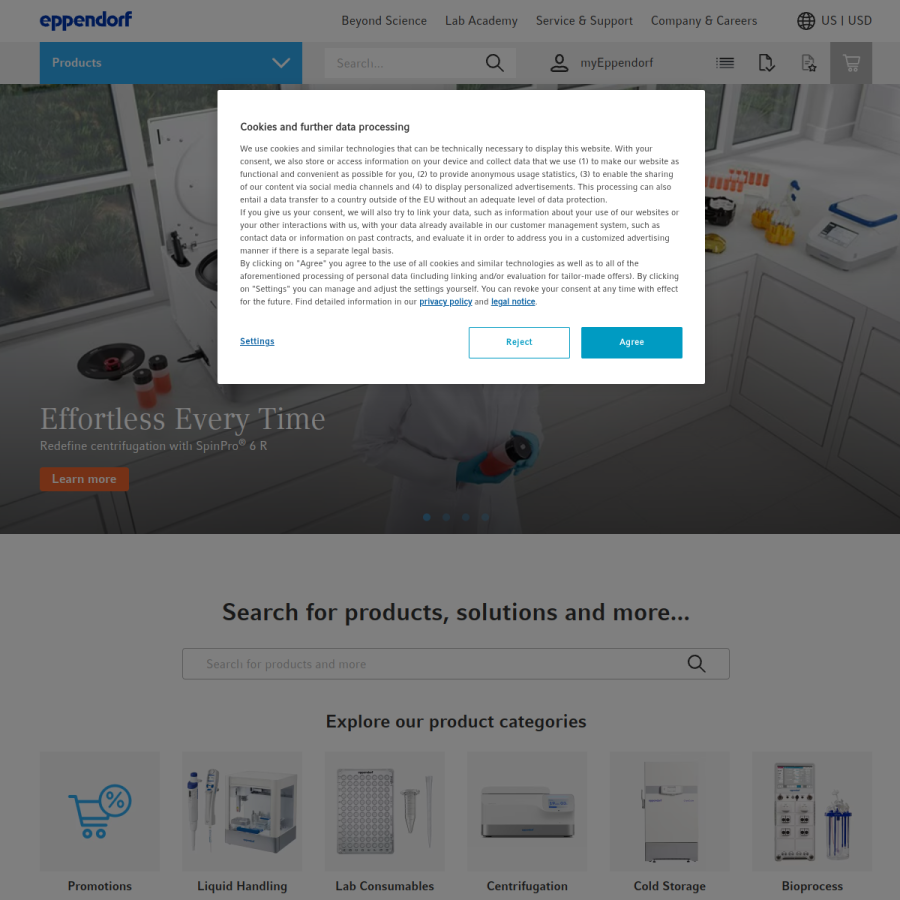 eppendorf.com homepage screenshot