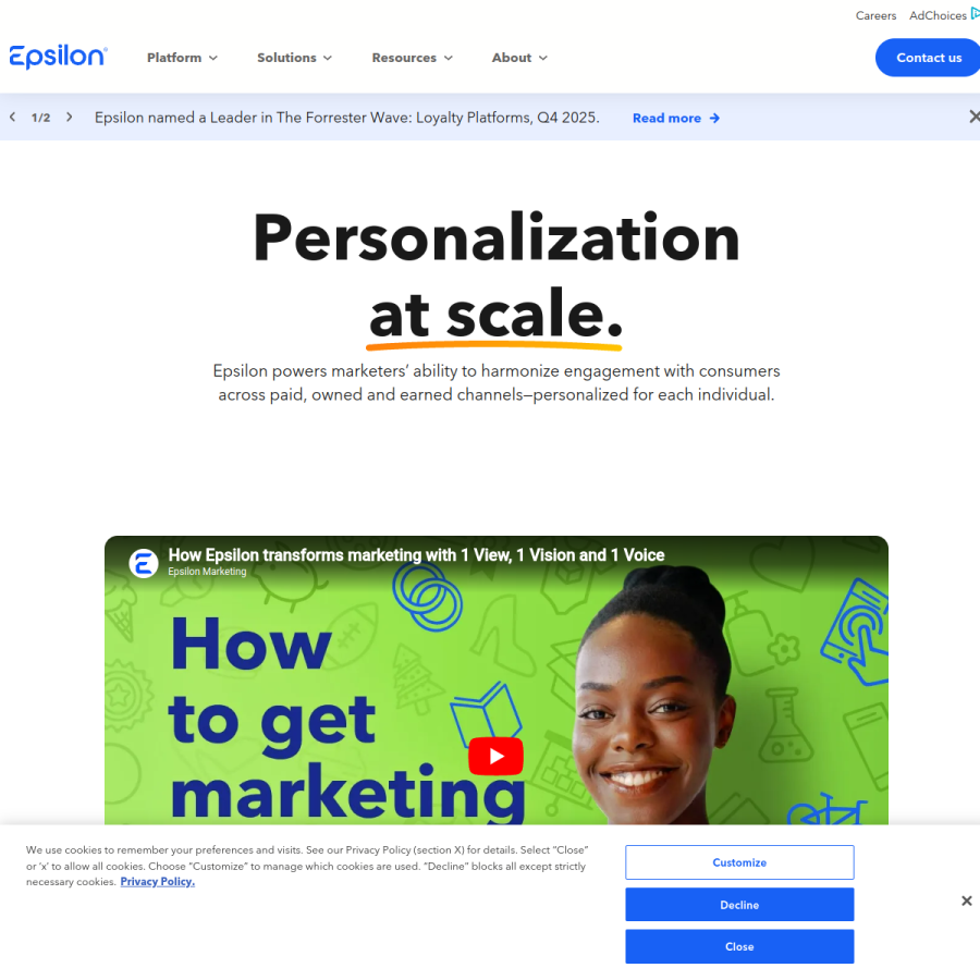 epsilon.com homepage screenshot