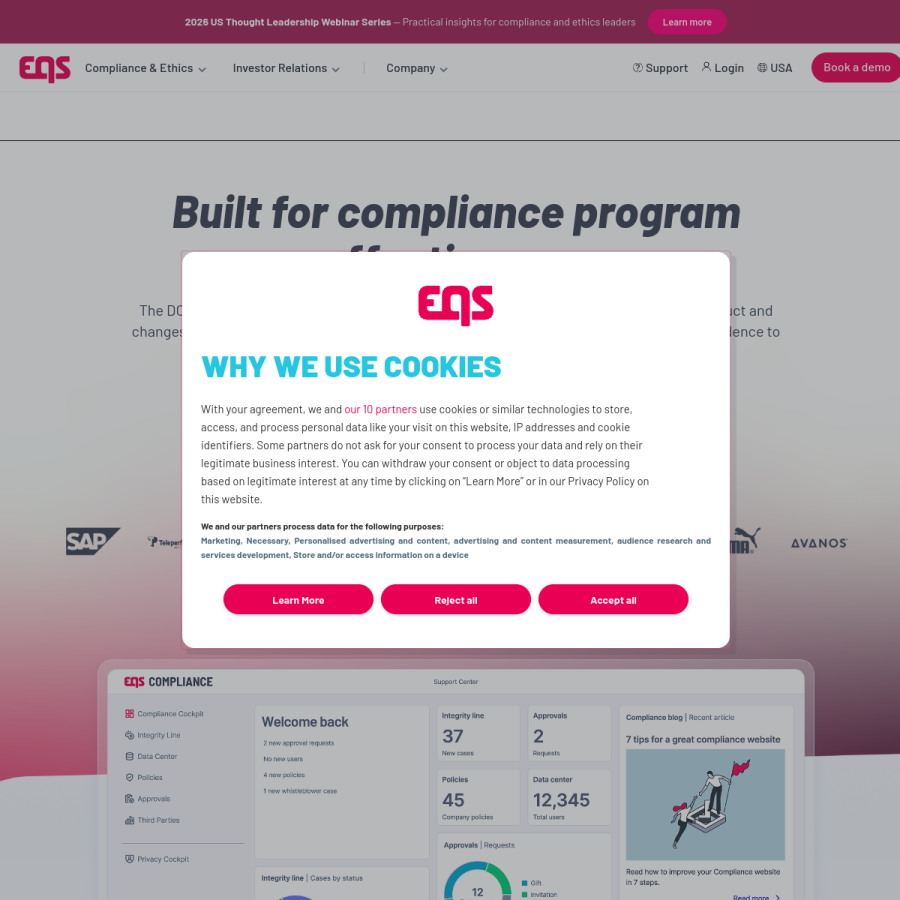 eqs.com homepage screenshot