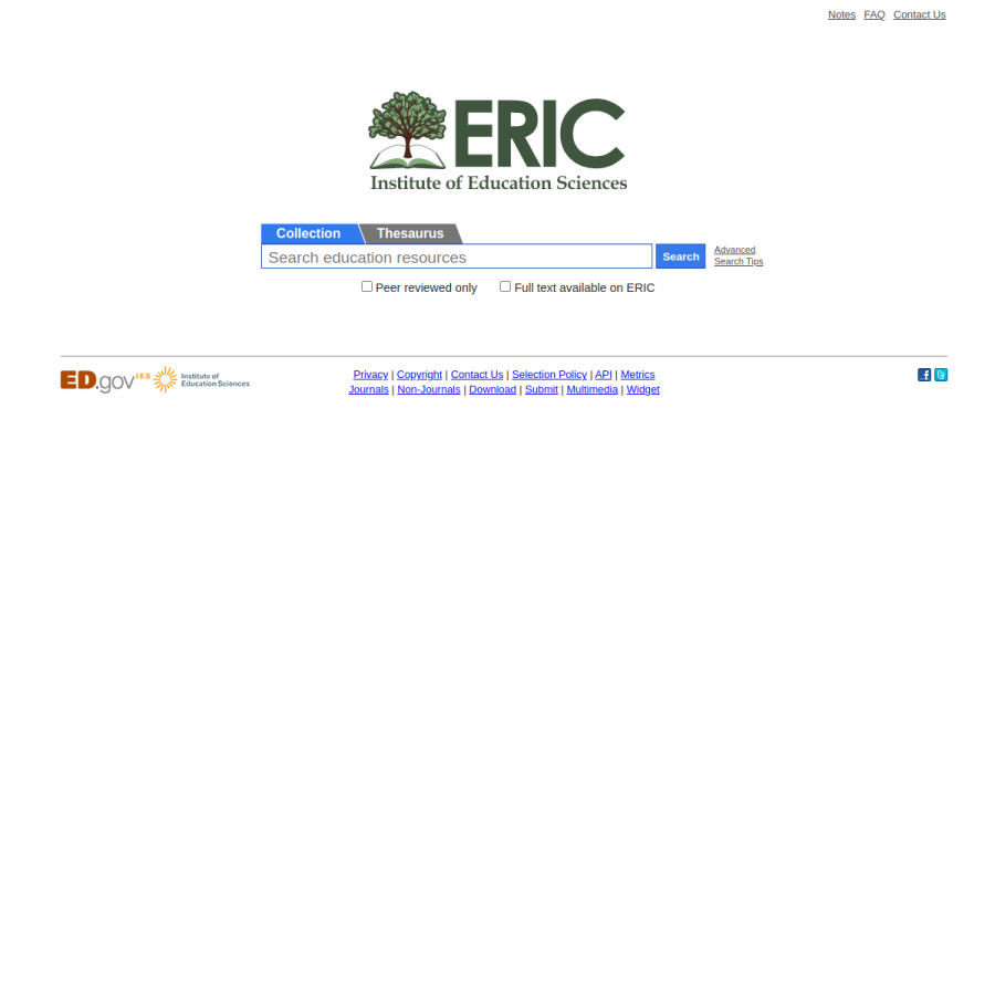 eric.ed.gov homepage screenshot