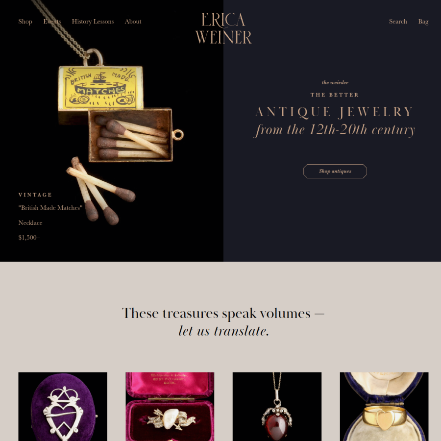 ericaweiner.com homepage screenshot
