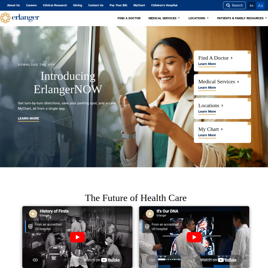 erlanger.org homepage screenshot
