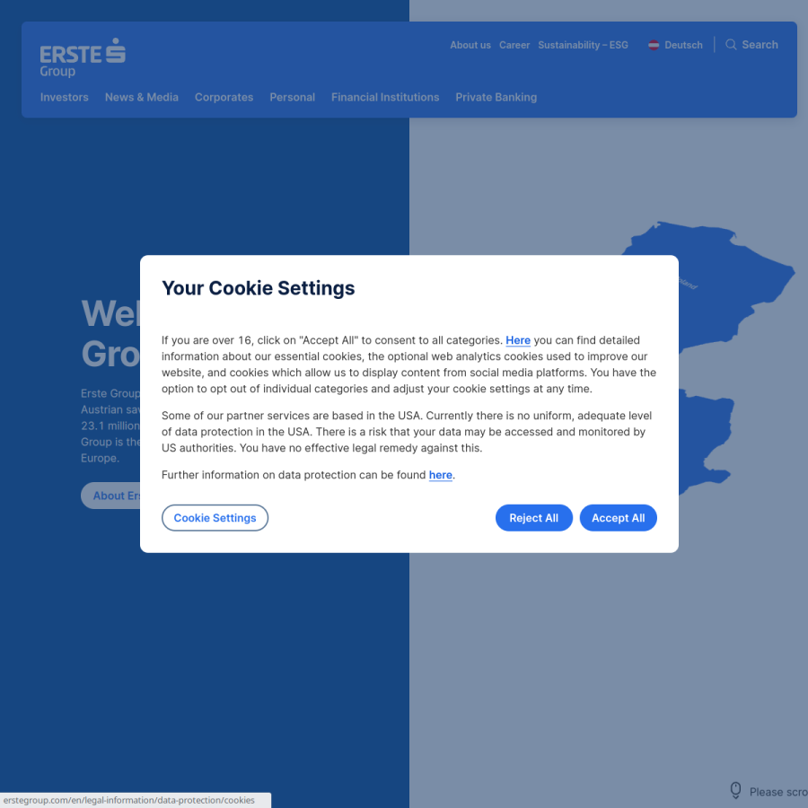 erstegroup.com homepage screenshot