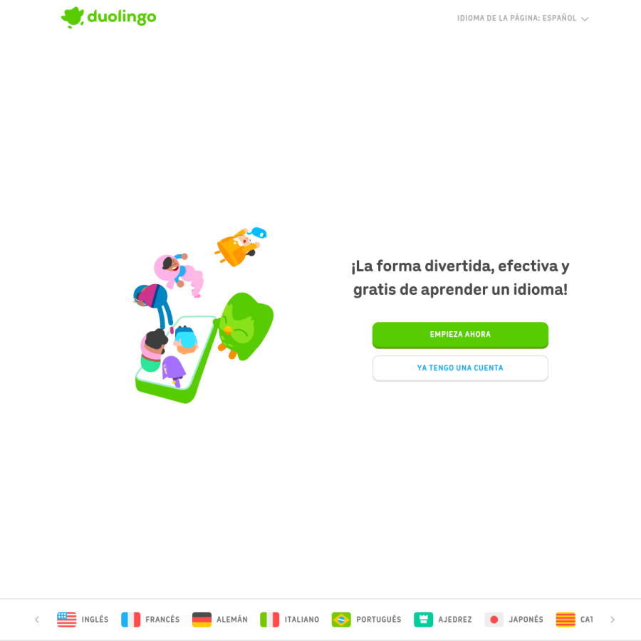 es.duolingo.com homepage screenshot