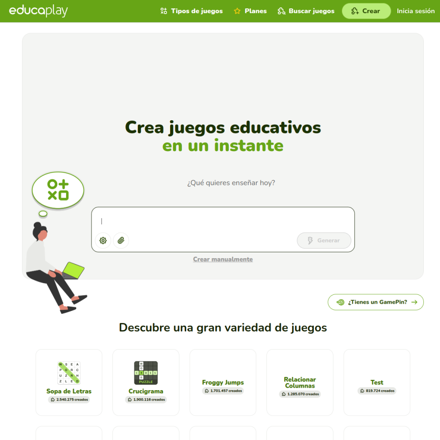 es.educaplay.com homepage screenshot