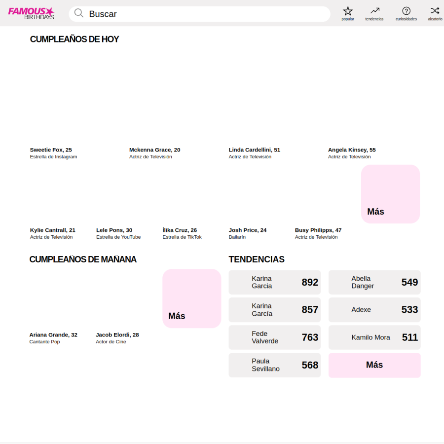 es.famousbirthdays.com homepage screenshot