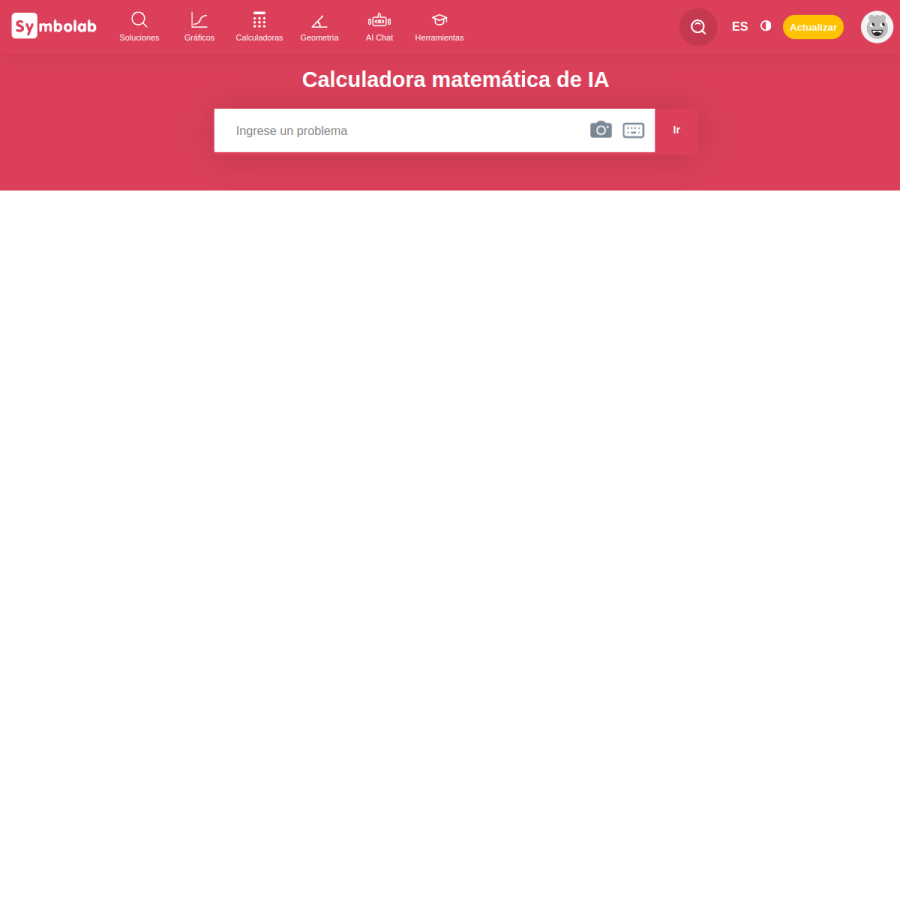 es.symbolab.com homepage screenshot