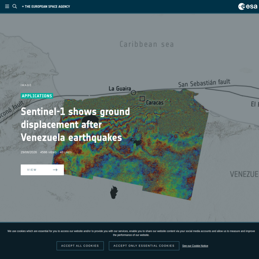 esa.int homepage screenshot