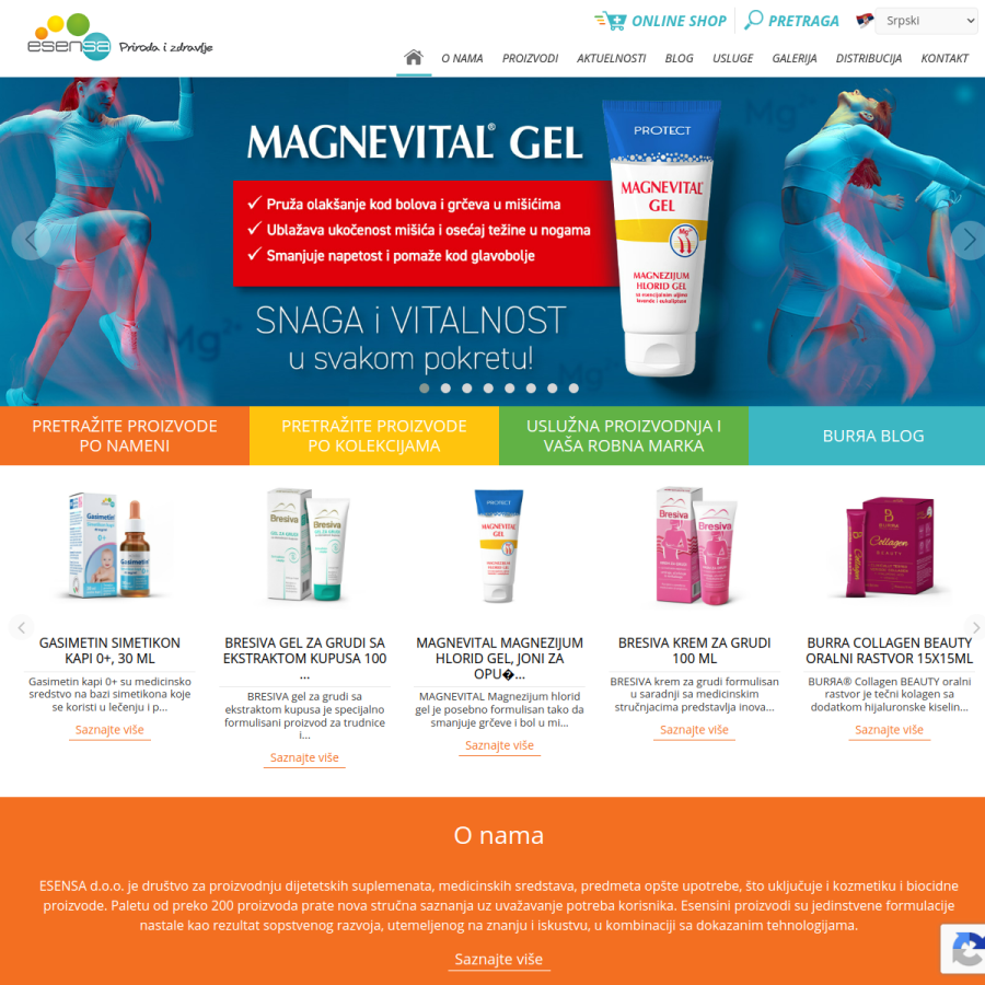 esensa.rs homepage screenshot