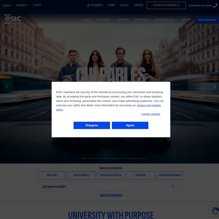 esic.edu homepage screenshot