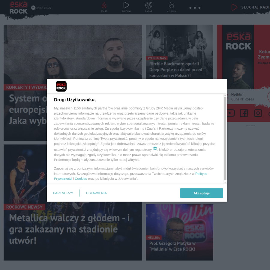 eskarock.pl homepage screenshot