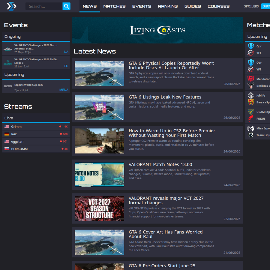 esportsdriven.com homepage screenshot