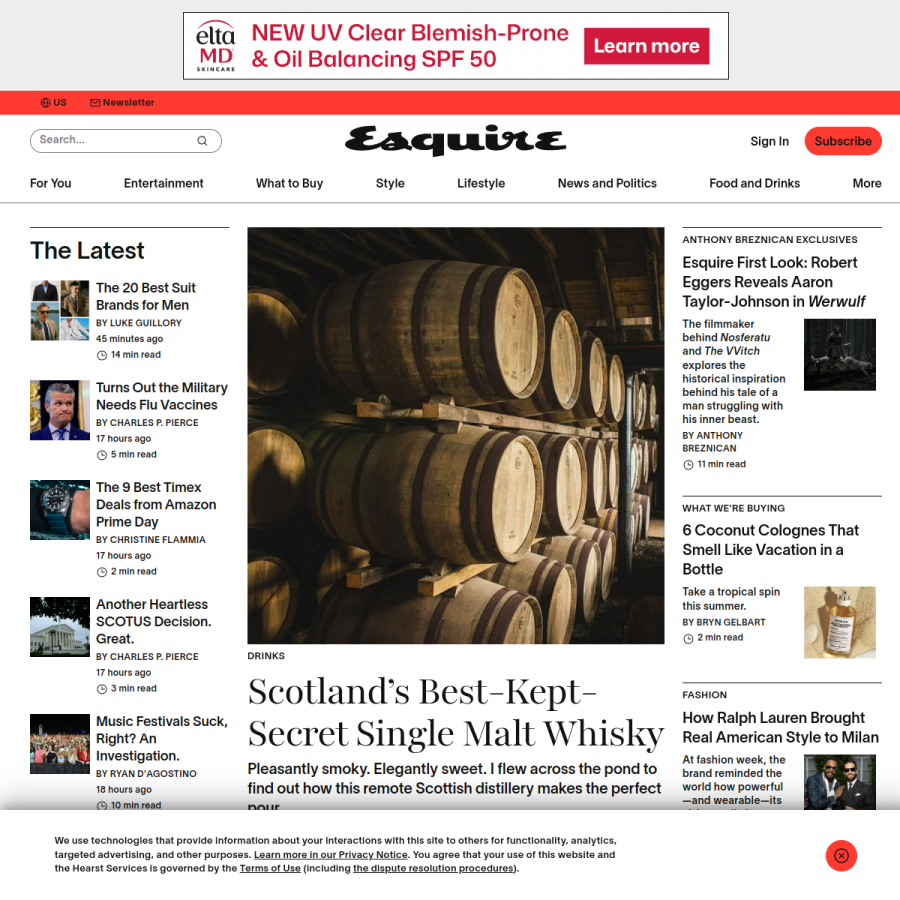 esquire.com homepage screenshot