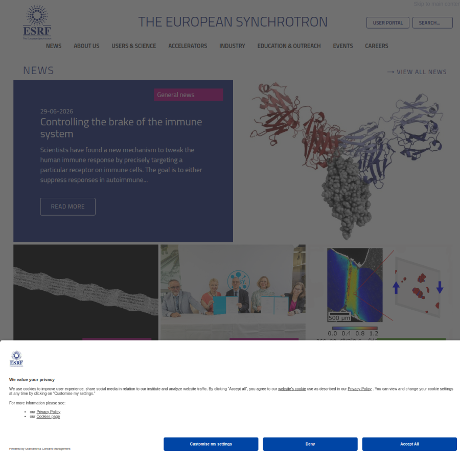 esrf.fr homepage screenshot