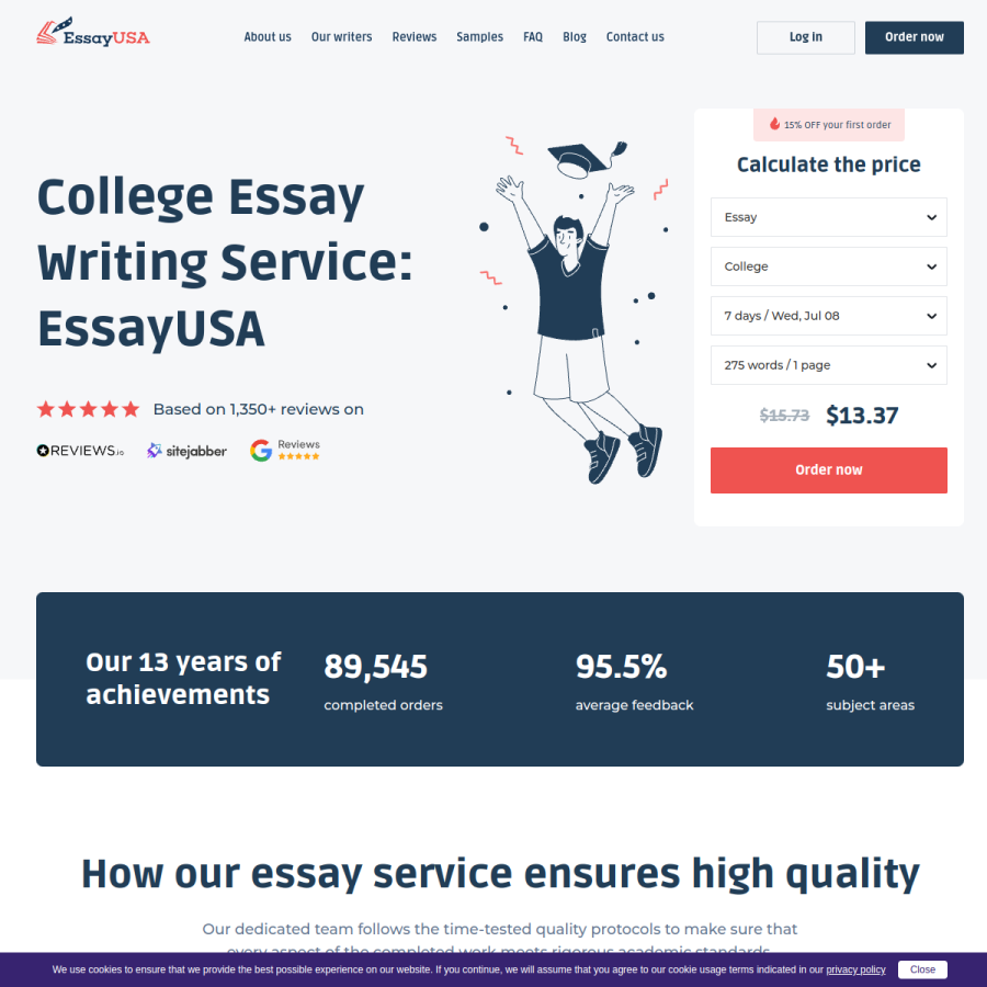 essayusa.com homepage screenshot