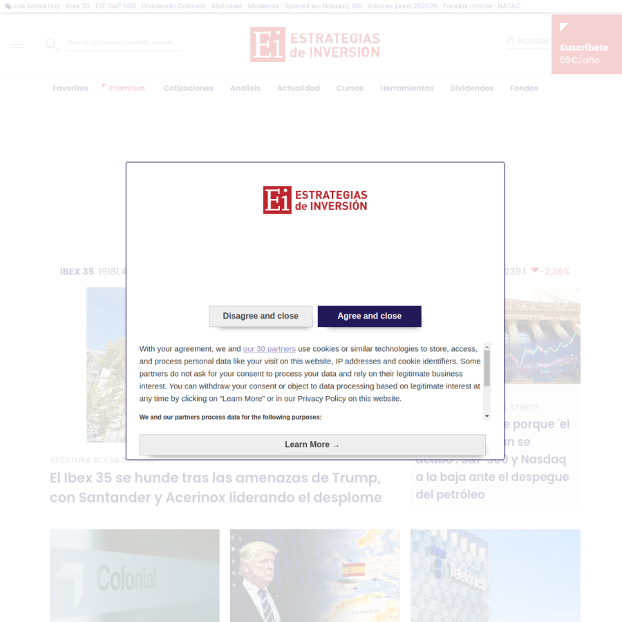 estrategiasdeinversion.com homepage screenshot