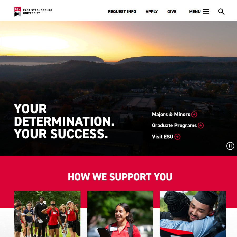 esu.edu homepage screenshot