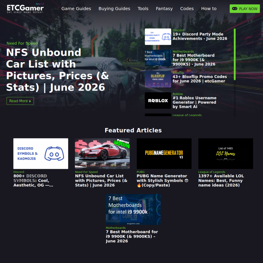 etcgamer.com homepage screenshot