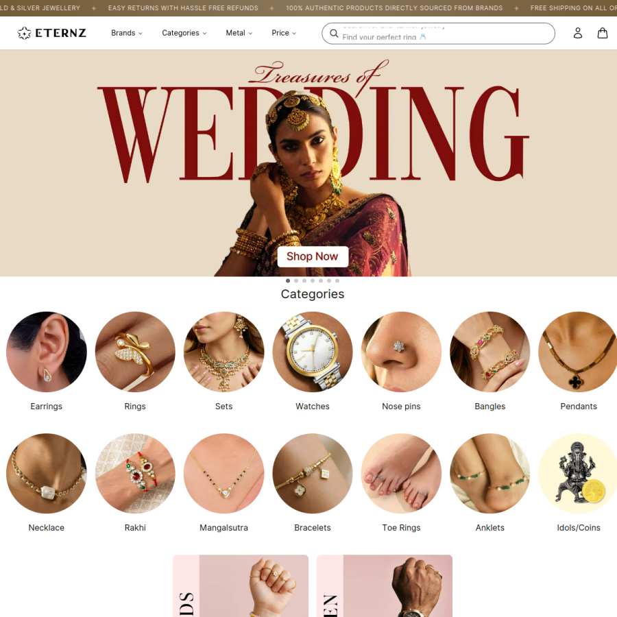 eternz.com homepage screenshot