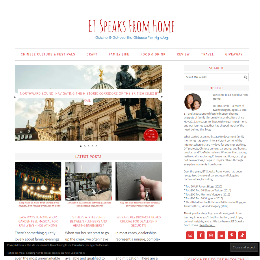 etspeaksfromhome.co.uk homepage screenshot