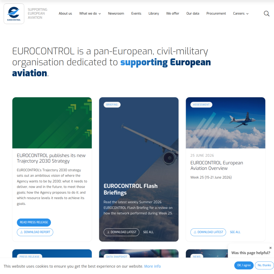 eurocontrol.int homepage screenshot