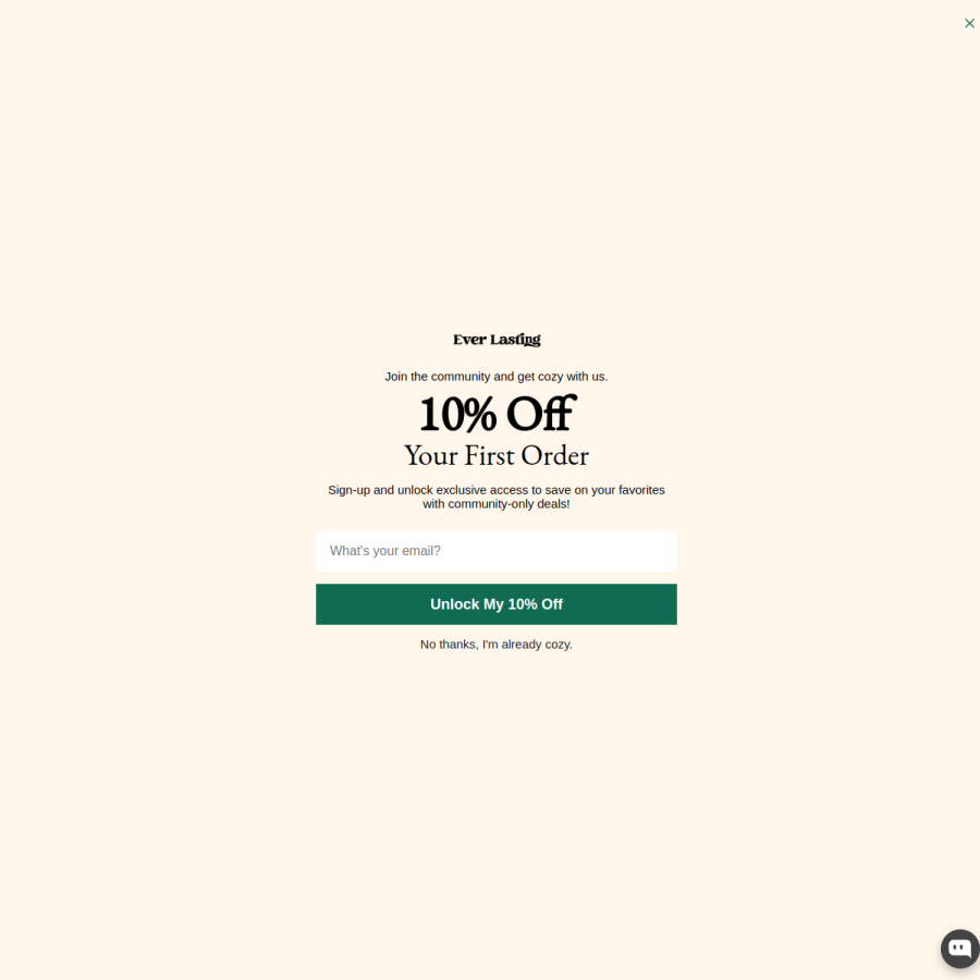 everlastingfabric.com homepage screenshot
