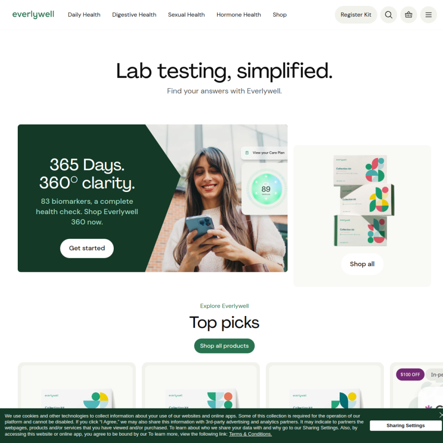 everlywell.com homepage screenshot