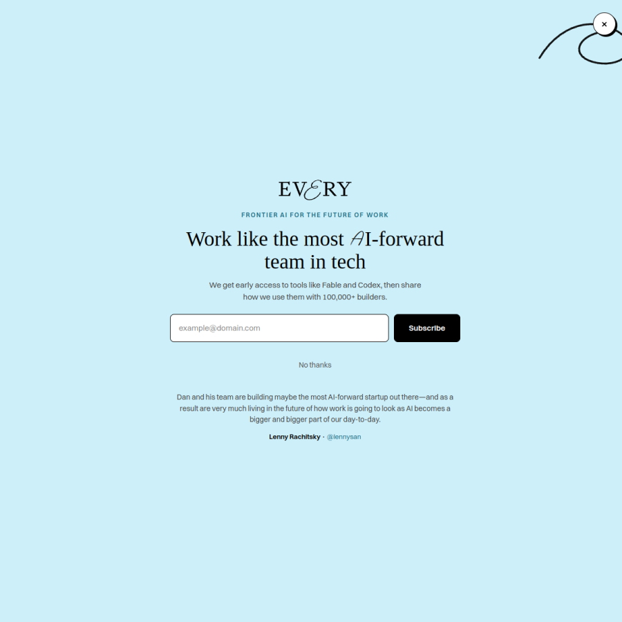 every.to homepage screenshot